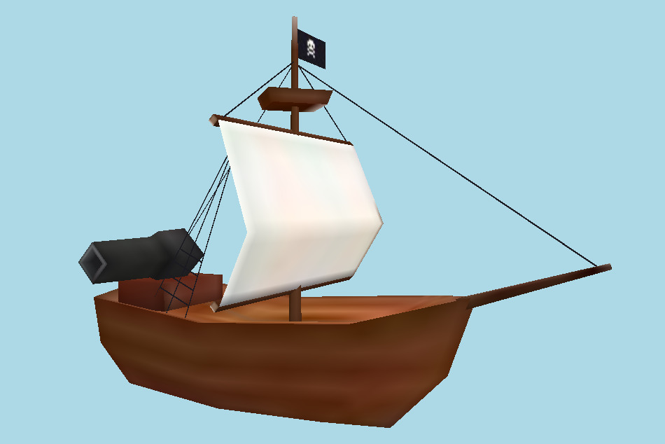 Low-Poly Pirate Ship 3d model